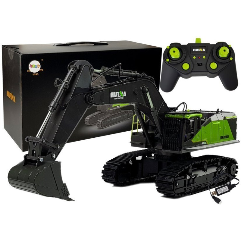 Koparka Zdalnie Sterowana  model 1593 HuiNa Zielona 1:14 R/C