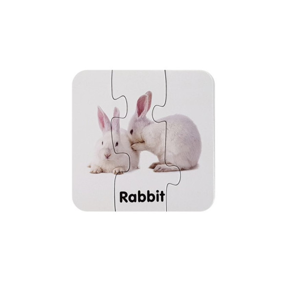 Puzzle Edukacyjne Układanka Dzikie Zwierzęta 10 Połączeń Angielski