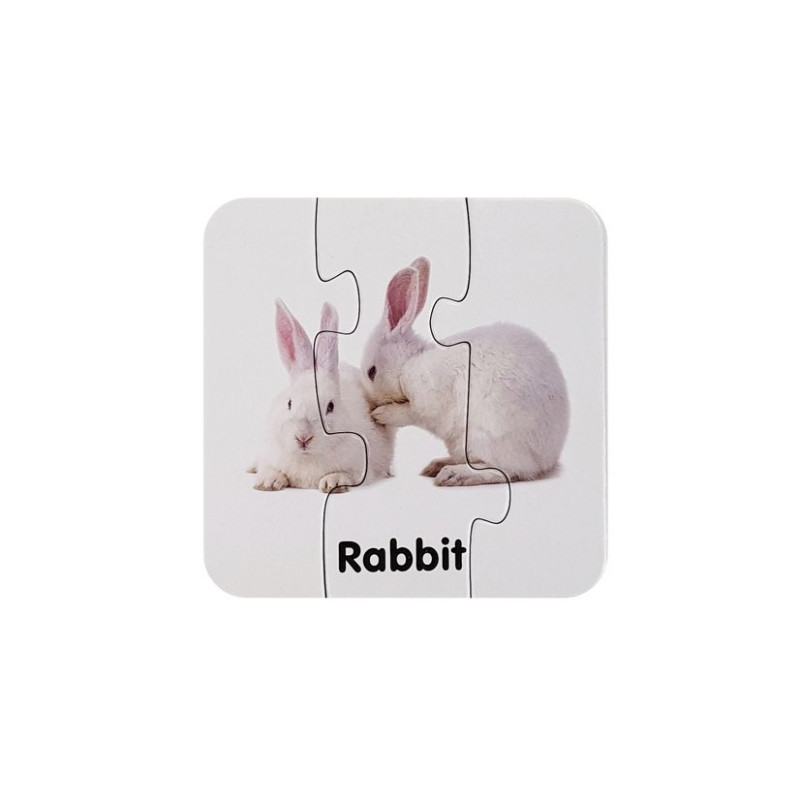 Puzzle Edukacyjne Układanka Dzikie Zwierzęta 10 Połączeń Angielski