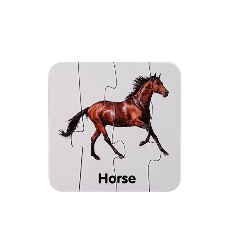 Puzzle Edukacyjne Układanka Dzikie Zwierzęta 10 Połączeń Angielski