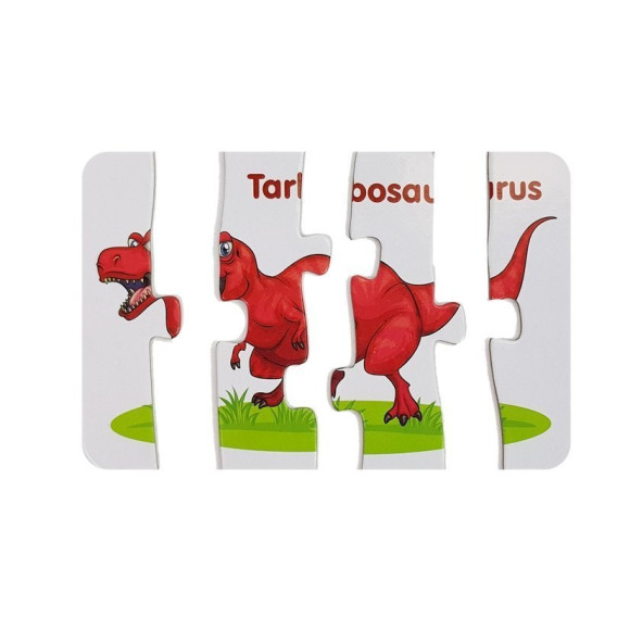 Puzzle Edukacyjne Dinozaury Angielski 10 Połączeń