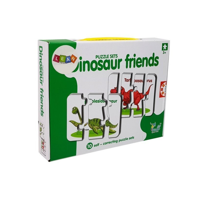 Puzzle Edukacyjne Dinozaury Angielski 10 Połączeń