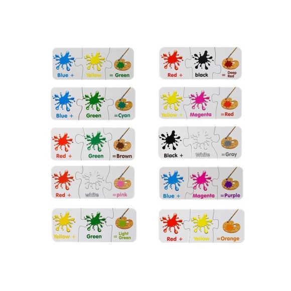 Puzzle Edukacyjne Kolory Angielski 10 Połączeń