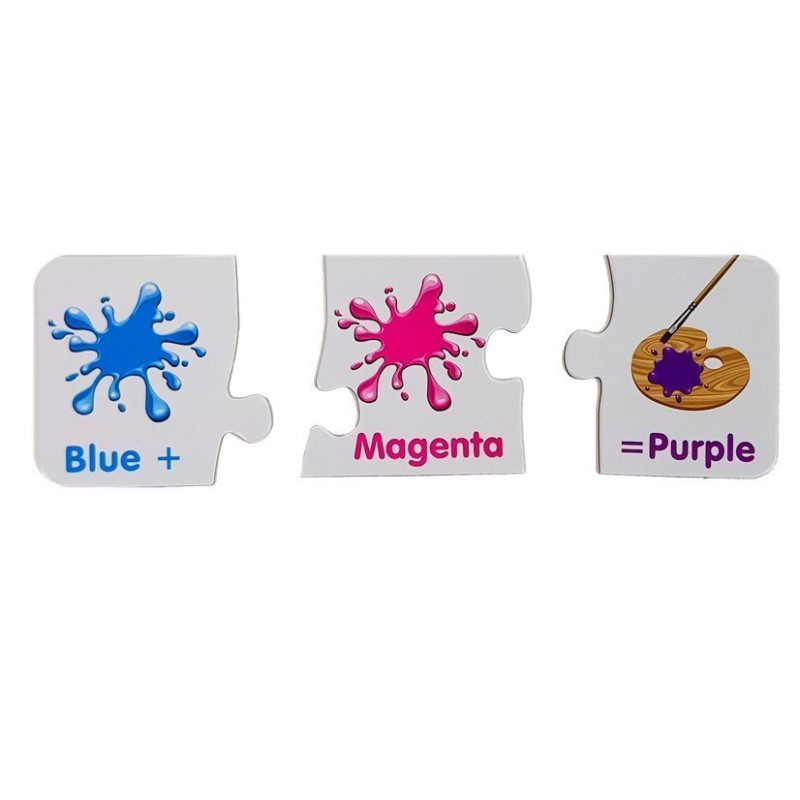 Puzzle Edukacyjne Kolory Angielski 10 Połączeń