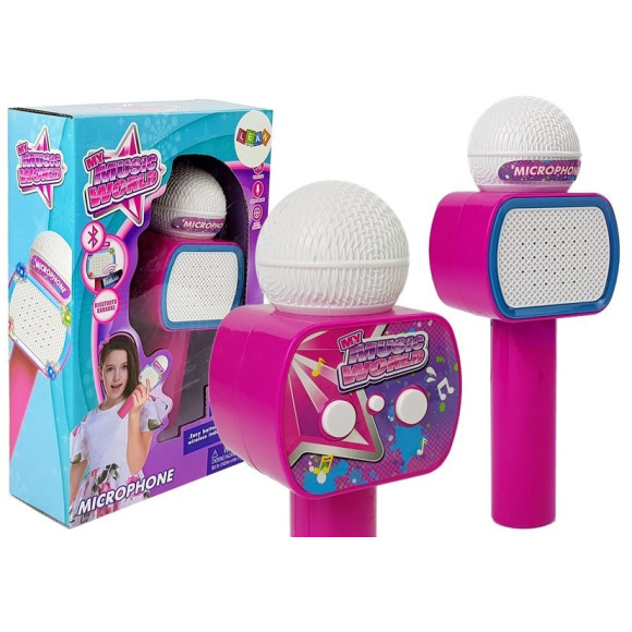 Mikrofon Dziecięcy Bezprzewodowy Karaoke Głośnik Bluetooth Różowy Mikrofon Dziecięcy Bezprzewodowy Karaoke Głośnik Bluetooth Różowy