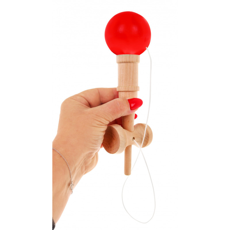 Zręcznościowa gra Kendama dla dzieci 3+ i dorosłych Drewniana zabawka + Czerwona kulka