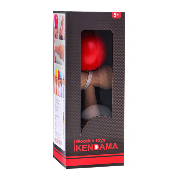 Zręcznościowa gra Kendama dla dzieci 3+ i dorosłych Drewniana zabawka + Czerwona kulka
