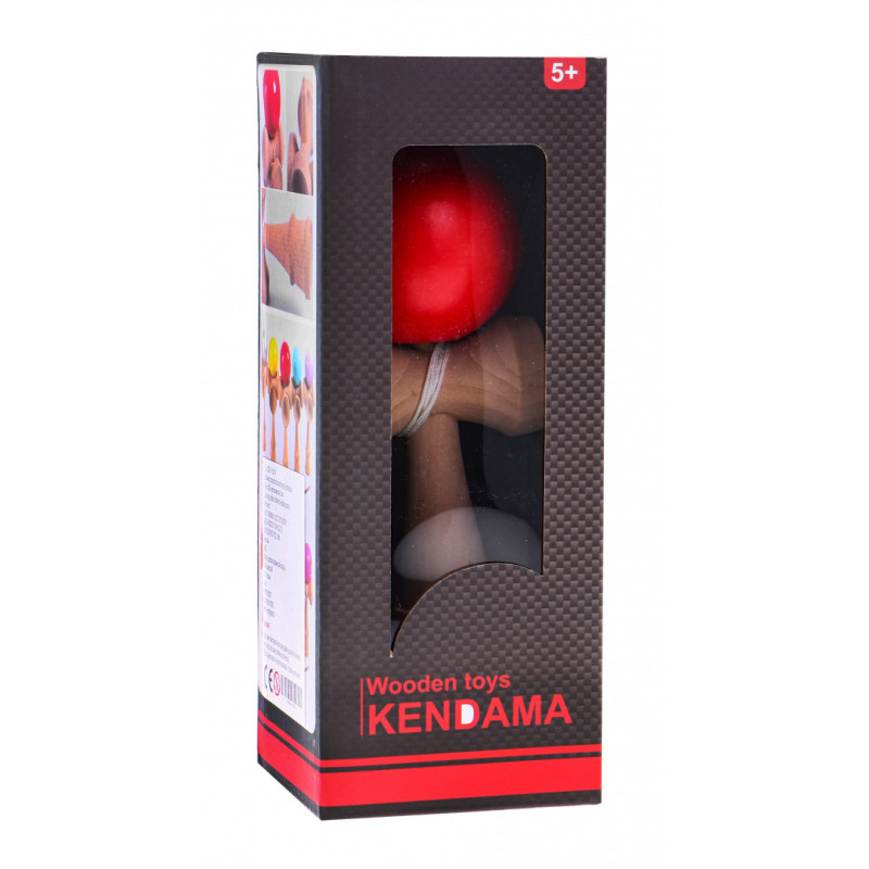 Zręcznościowa gra Kendama dla dzieci 3+ i dorosłych Drewniana zabawka + Czerwona kulka
