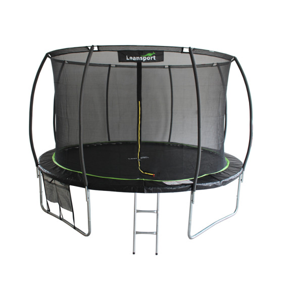 Trampolina LEAN Sport Max 12ft Czarno-Zielona Trampolina LEAN Sport Max 12ft Czarno-Zielona