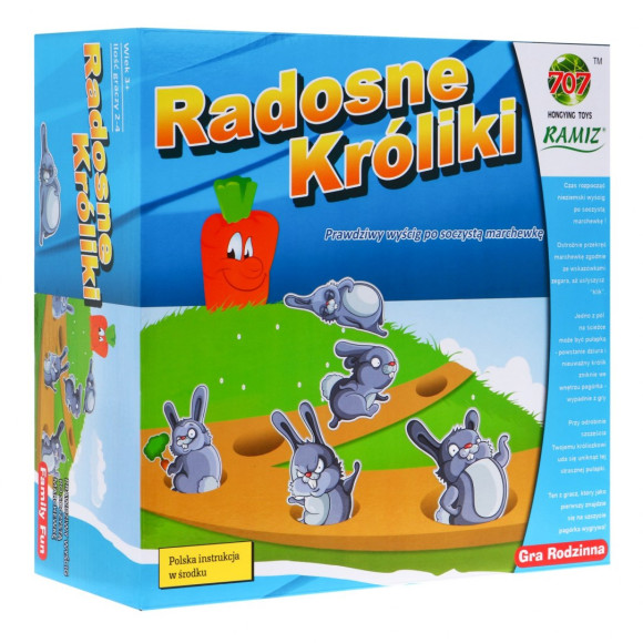 Gra planszowa Radosne Króliki dla dzieci 3+ Wyścig po marchewkę Rodzinna rozrywka Gra planszowa Radosne Króliki dla dzieci 3+ Wyścig po marchewkę Rodzinna rozrywka