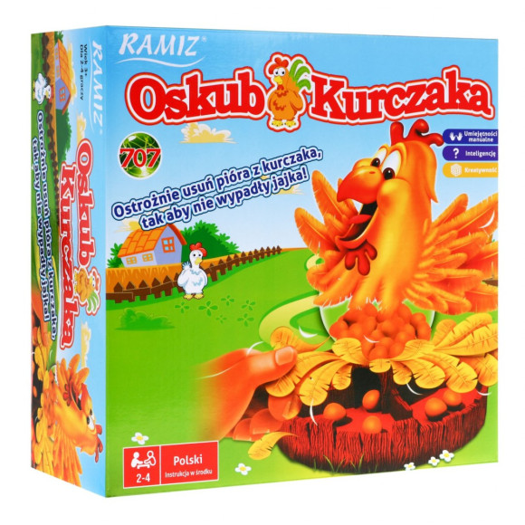 Gra zręcznościowa Oskub Kurczaka dla dzieci 3+ i dorosłych Wyjmowanie piórek + Ochrona jajek Gra zręcznościowa Oskub Kurczaka dla dzieci 3+ i dorosłych Wyjmowanie piórek + Ochrona jajek