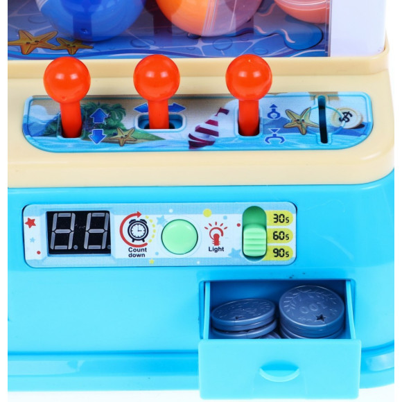 Automat z Chwytakiem dla dzieci 3+ Gra zręcznościowa Łapacz kulek + Panel sterowania + 10 kulek + 12 żetonów Automat z Chwytakiem dla dzieci 3+ Gra zręcznościowa Łapacz kulek + Panel sterowania + 10 kulek + 12 żetonów