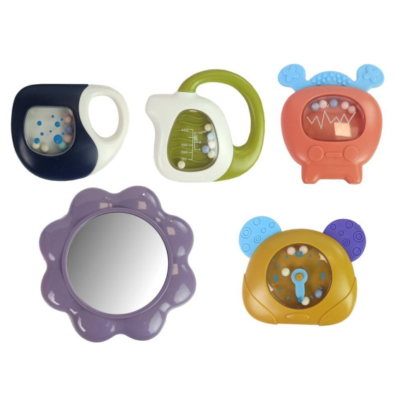 Mata Dla Niemowlaka Z Pianinkiem Grzechotki Gryzak Lusterko Dźwięk Różowa