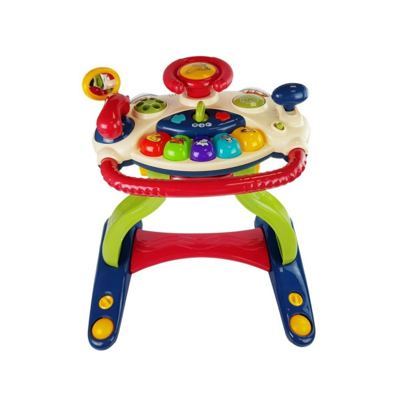 Interaktywny Chodzik Tablica Kierownica 3 w 1 Dźwięk Melodie Telefon Zwierzątka Dla Niemowląt