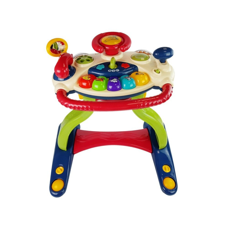 Interaktywny Chodzik Tablica Kierownica 3 w 1 Dźwięk Melodie Telefon Zwierzątka Dla Niemowląt