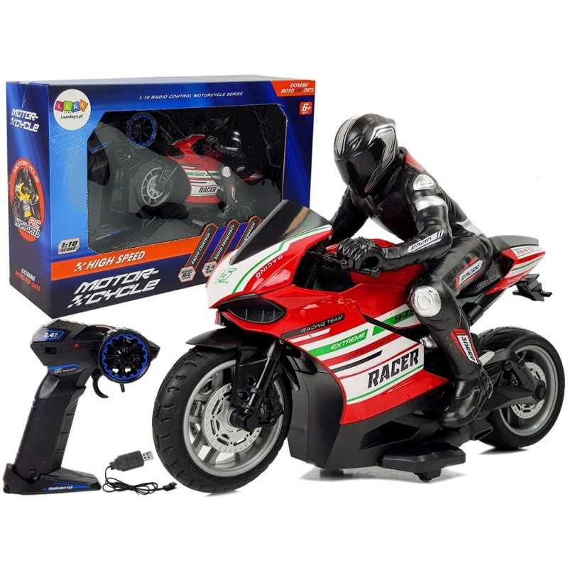 Motor Sportowy Ścigacz Zdalnie Sterowany 2.4G  Zasięg 35 m Czerwony