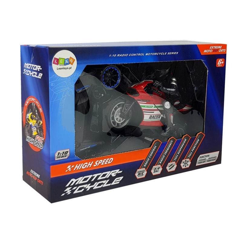 Motor Sportowy Ścigacz Zdalnie Sterowany 2.4G  Zasięg 35 m Czerwony