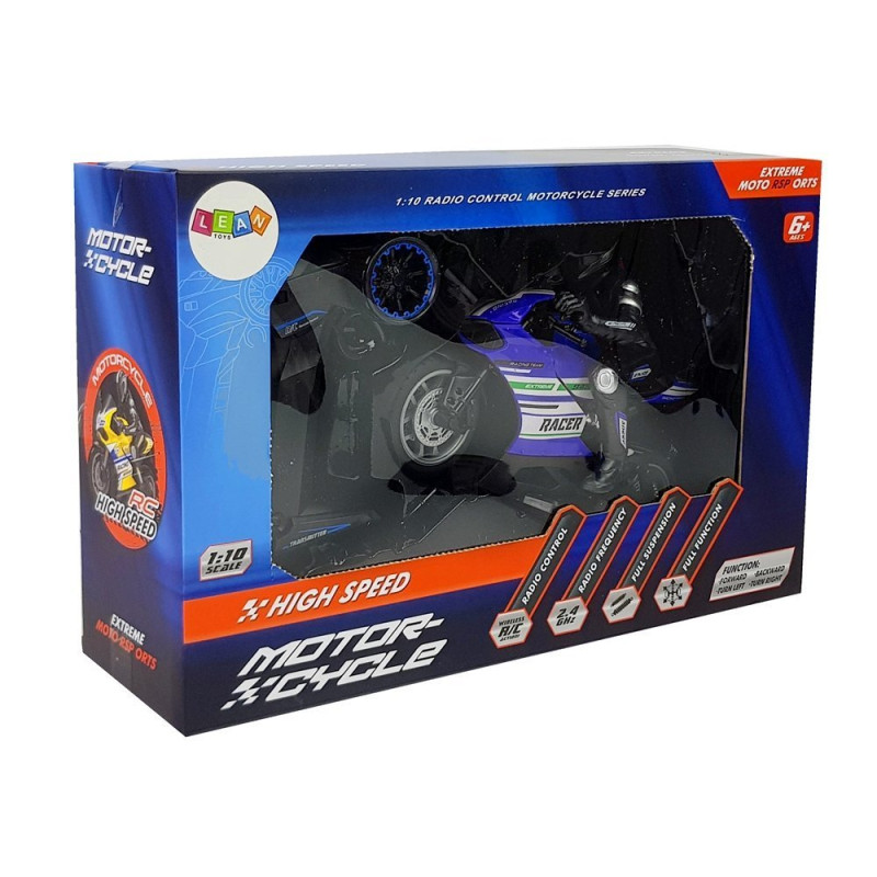 Motor Sportowy Ścigacz Zdalnie Sterowany 2.4G  Zasięg 35 m Niebieski