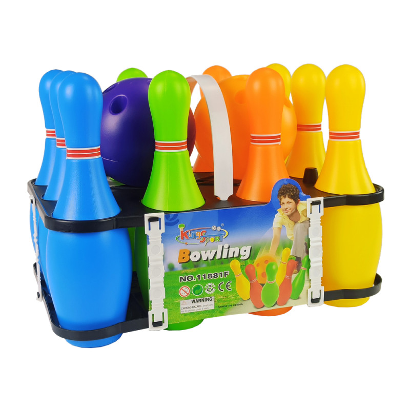 Kolorowy Zestaw Gry w Kręgle 10 szt Kula 26 cm