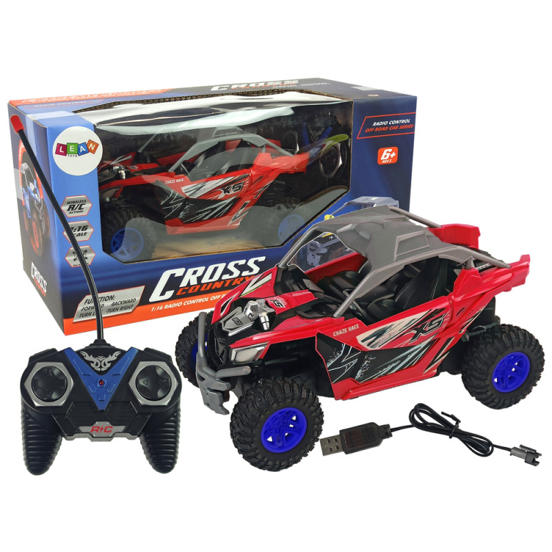 Terenowe Auto Cross Country Zdalnie Sterowane Pilot 27 MHz Czerwone