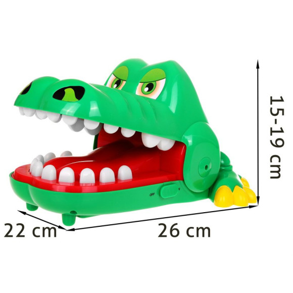 Gra zręcznościowa "Krokodyl u dentysty" dla dzieci 3+ Interaktywna zabawka + 3 tryby gry Bolący ząbek Refleks Memory Gra zręcznościowa "Krokodyl u dentysty" dla dzieci 3+ Interaktywna zabawka + 3 tryby gry Bolący ząbek Refleks Memory