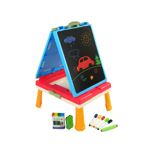 Tablica 3w1 Magnetyczno -Kredowa, Stolik Do Gier Niebieska Tablica 3w1 Magnetyczno -Kredowa, Stolik Do Gier Niebieska