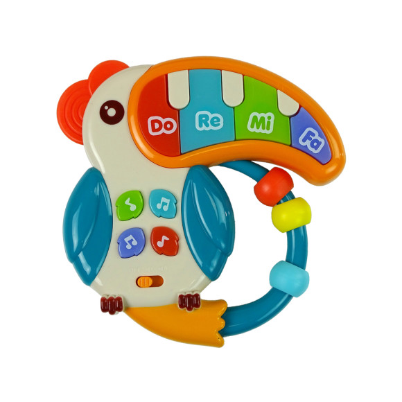 Muzyczne Pianinko Kolorowa Papuga Dźwięki Światła Koraliki