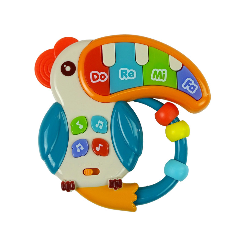 Muzyczne Pianinko Kolorowa Papuga Dźwięki Światła Koraliki