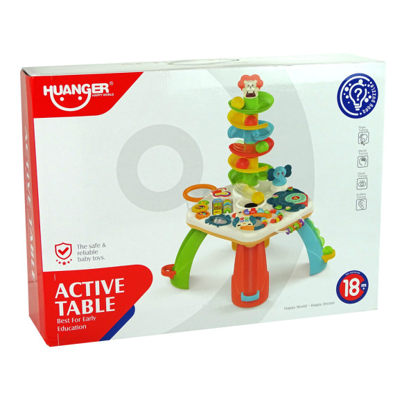 Stolik Edukacyjny Zjeżdżalnia Dla Piłeczek Pianinko Kosz Koła Zębate