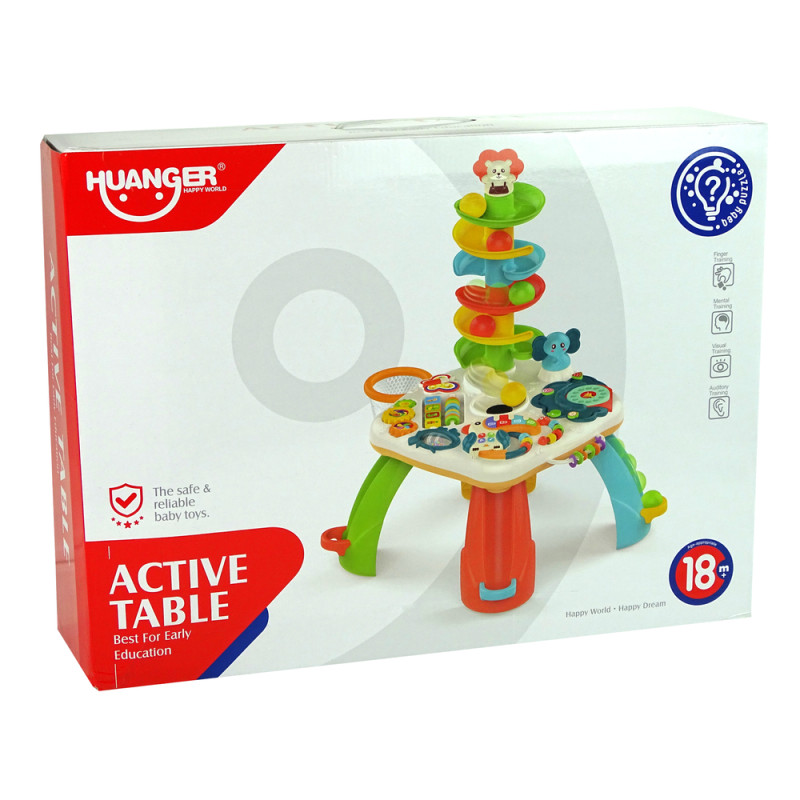 Stolik Edukacyjny Zjeżdżalnia Dla Piłeczek Pianinko Kosz Koła Zębate