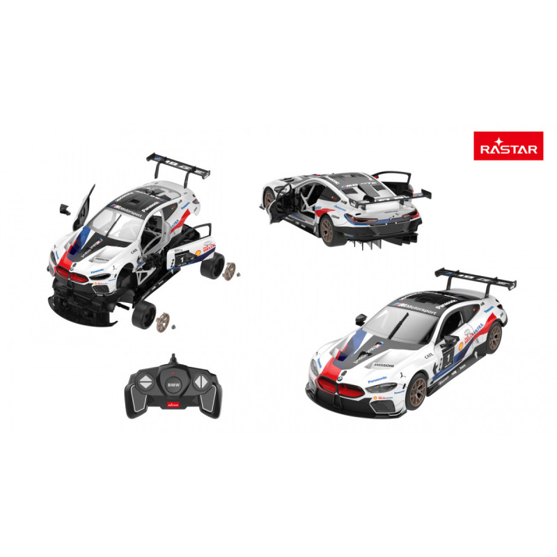 BMW M8 GTE biały RASTAR model 1:18 Zdalnie sterowane auto + Body kit + Pilot 2,4 GHz