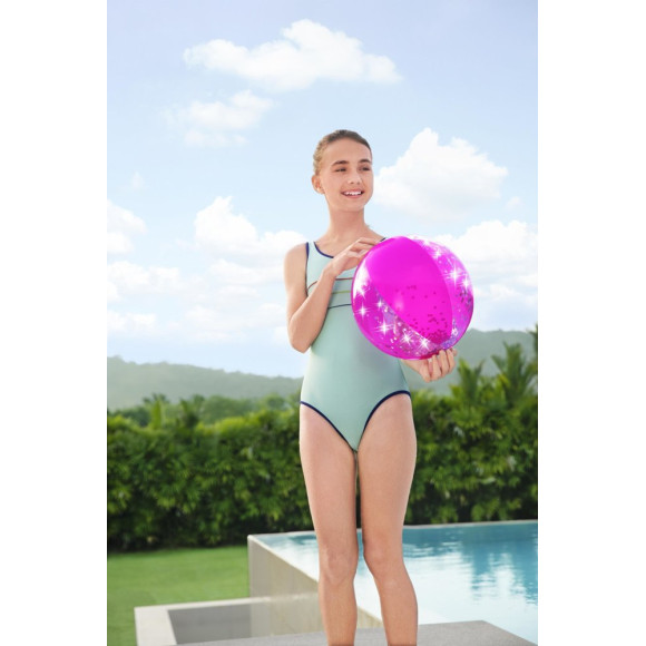 Piłka Plażowa Z Brokatem Rózowa 41cm Bestway 31050 Piłka Plażowa Z Brokatem Rózowa 41cm Bestway 31050