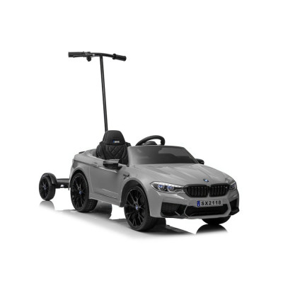 Auto Na Akumulator BMW M5 Z Platformą Dla Rodzica Srebrne Lakierowane