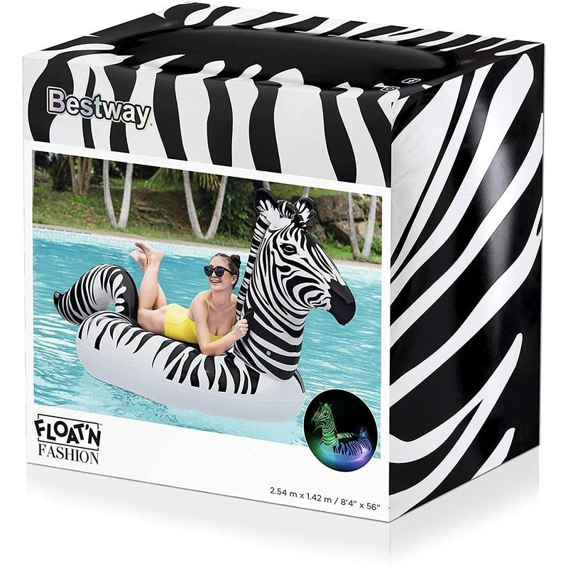 Dmuchany Materac Zebra LED 254 x 142 cm Bestway 41406