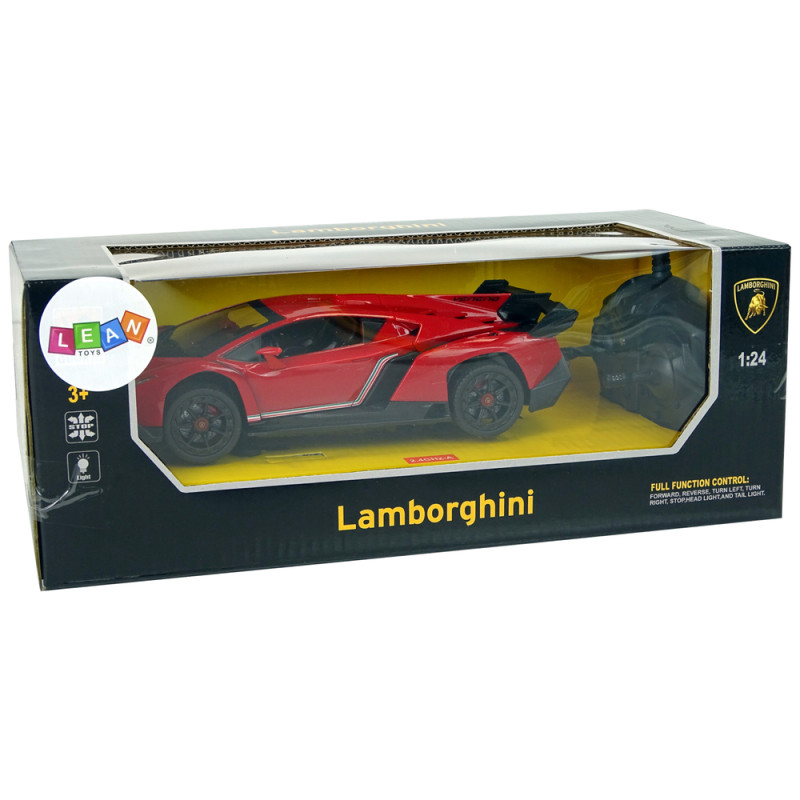 Auto Sportowe R/C 1:24 Lamborghini Veneno Czerwone 2.4 G Światła