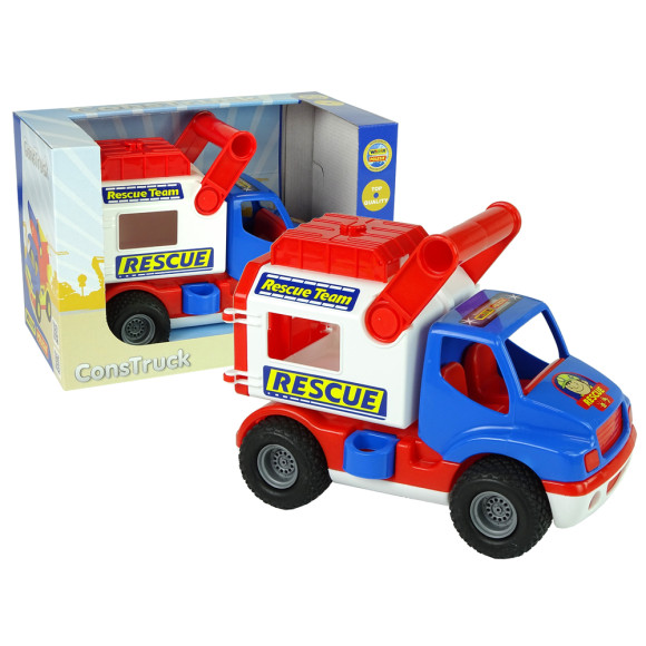Samochód Ratowniczy Auto ConsTruck Niebiesko Biały Polesie 41937 Samochód Ratowniczy Auto ConsTruck Niebiesko Biały Polesie 41937