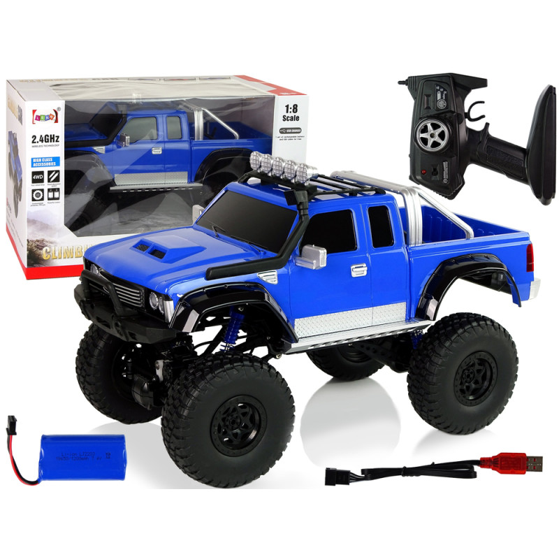 Auto Off- Road R/C 2.4G Climbing Car 1:8 Niebieskie 4x4