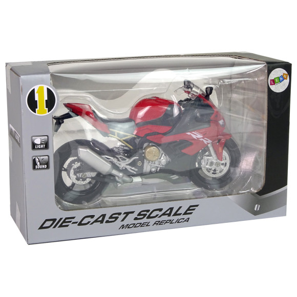 Motocykl Model BMW S1000RR Czerwony Dźwięki Światła Motocykl Model BMW S1000RR Czerwony Dźwięki Światła