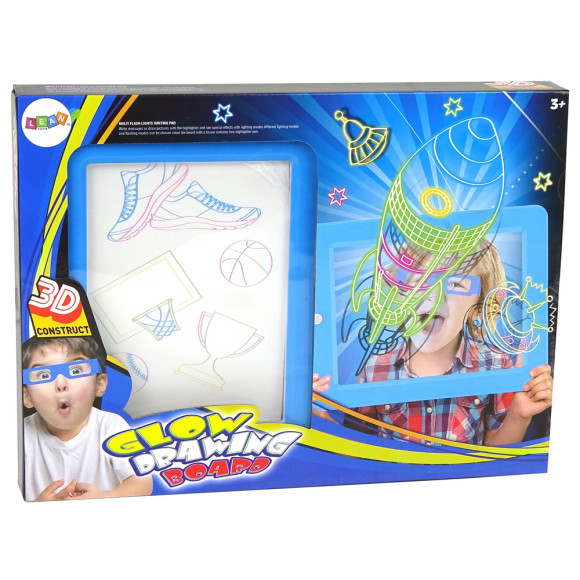 Magiczna Podświetlana Tablica 3D Okulary Niebieska Magiczna Podświetlana Tablica 3D Okulary Niebieska