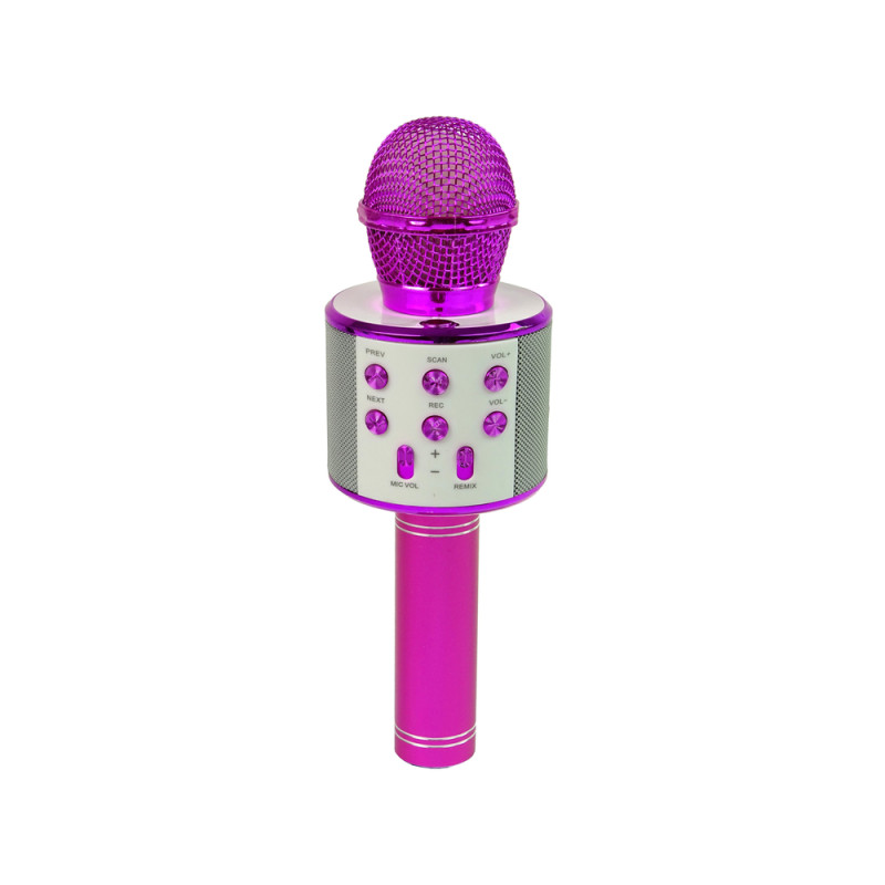 Mikrofon Bezprzewodowy USB Głośnik Nagrywanie Karaoke Model WS-858 Różowy