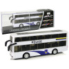Autobus Policyjny Dwupiętrowy Biały z Naciągiem Dźwięk Autobus Policyjny Dwupiętrowy Biały z Naciągiem Dźwięk