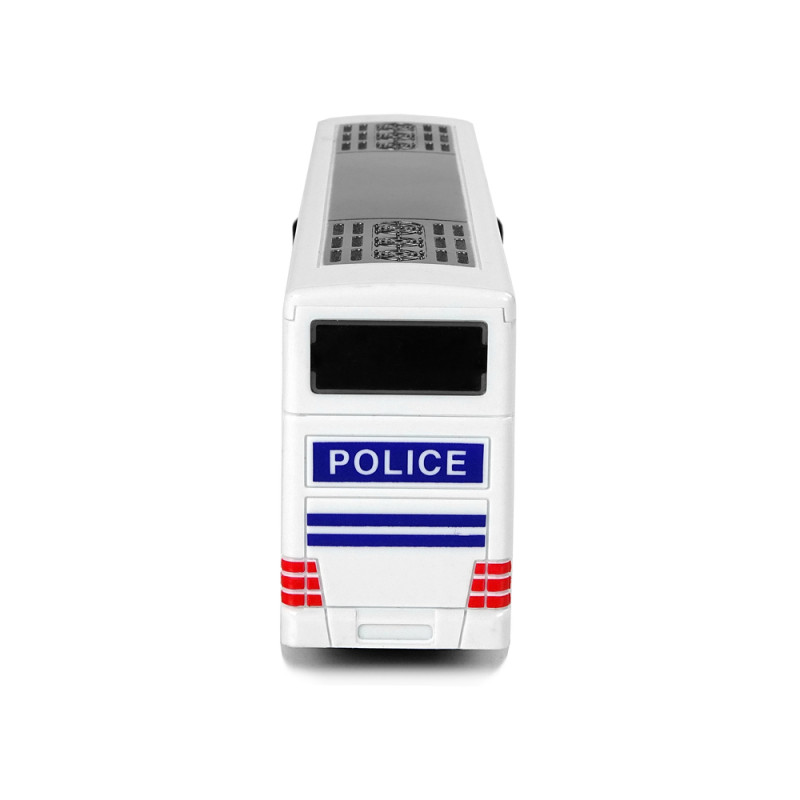 Autobus Policyjny Dwupiętrowy Biały z Naciągiem Dźwięk