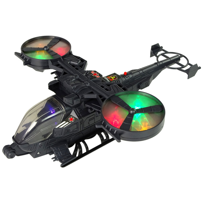 Helikopter Wojskowy Ogromne Skrzydła Światła Dźwięk