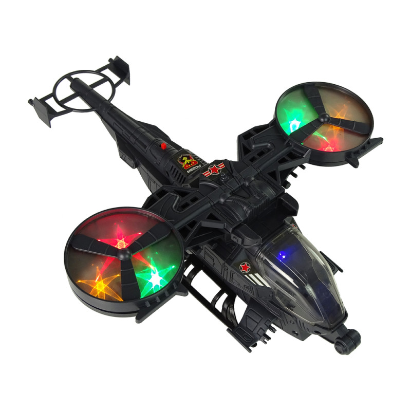 Helikopter Wojskowy Ogromne Skrzydła Światła Dźwięk