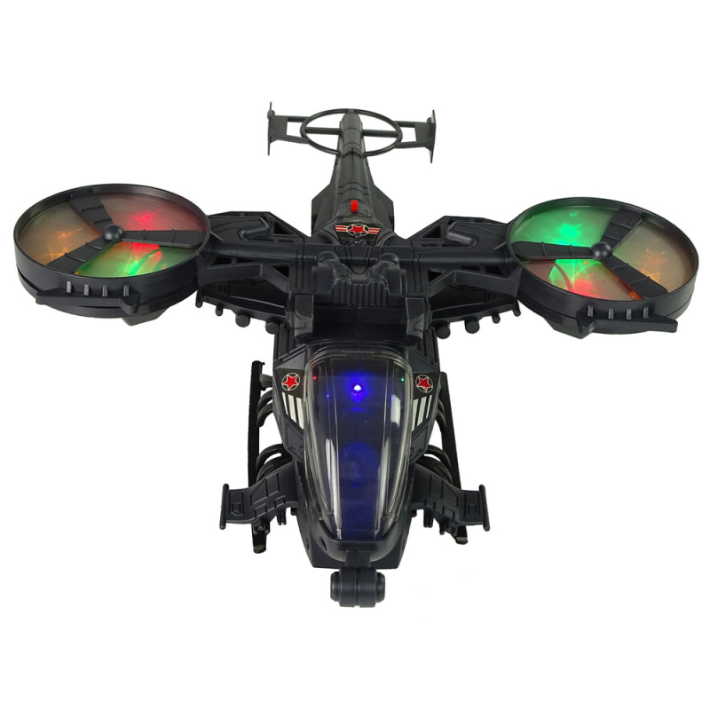 Helikopter Wojskowy Ogromne Skrzydła Światła Dźwięk