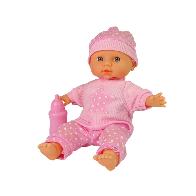 Lalka Niemowlak Słodki Bobas Różowa Buteleczka Dźwięki