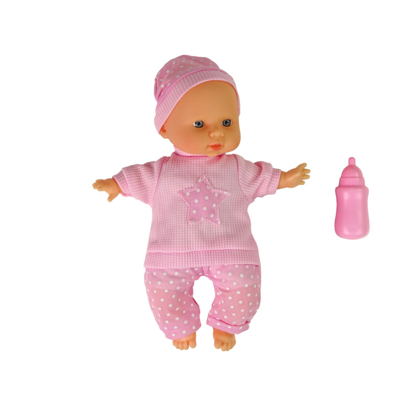 Lalka Niemowlak Słodki Bobas Różowa Buteleczka Dźwięki