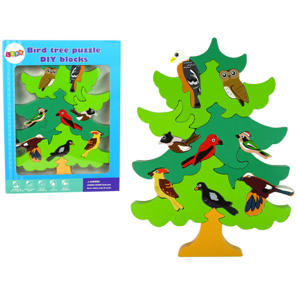 Drewniane Drzewo Ptaki Leśne DIY Klocki Drewniane Puzzle Trójwymiarowa Drewniane Drzewo Ptaki Leśne DIY Klocki Drewniane Puzzle Trójwymiarowa