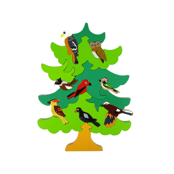 Drewniane Drzewo Ptaki Leśne DIY Klocki Drewniane Puzzle Trójwymiarowa Drewniane Drzewo Ptaki Leśne DIY Klocki Drewniane Puzzle Trójwymiarowa