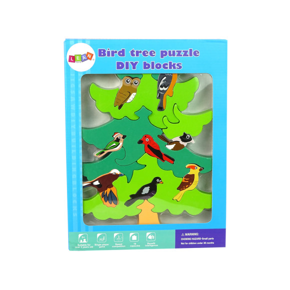 Drewniane Drzewo Ptaki Leśne DIY Klocki Drewniane Puzzle Trójwymiarowa Drewniane Drzewo Ptaki Leśne DIY Klocki Drewniane Puzzle Trójwymiarowa